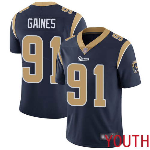 Los Angeles Rams Limited Navy Blue Youth Greg Gaines Home Jersey NFL Football #91 Vapor Untouchable->youth nfl jersey->Youth Jersey